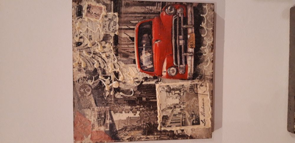 Tablouri din lemn pictate cu tehnica servetelului