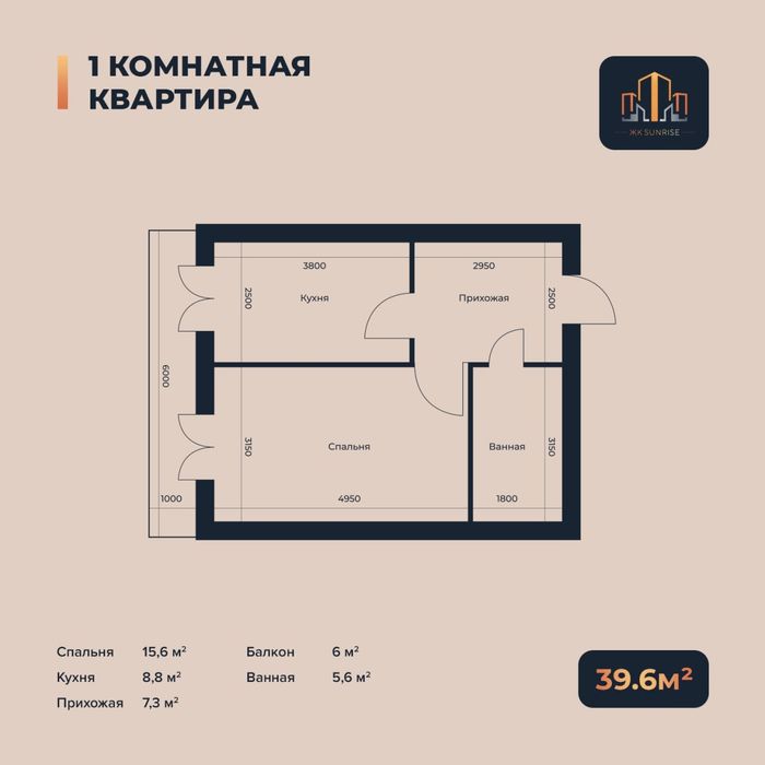 Продажа квартира новостройка Sunrise под ключ  с готовым ремонтом 6 эт