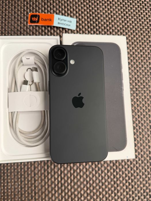 КАТО НОВ! iPhone 16 Лизинг от 20€/мес Black 128GB  черен