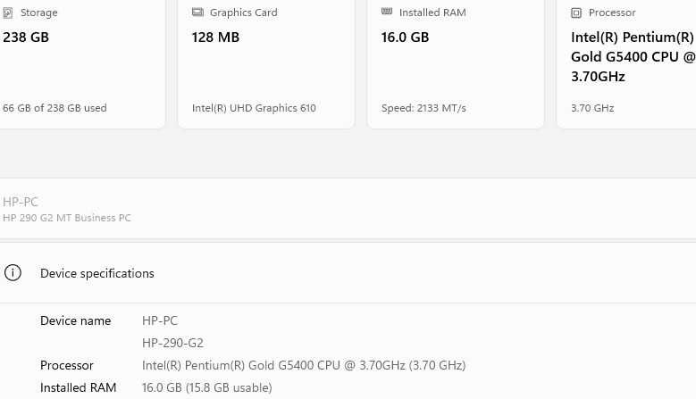 Intel Pentium Gold G5400 la 3,7 GHz, LGA1151, compatibil cu Windows 11