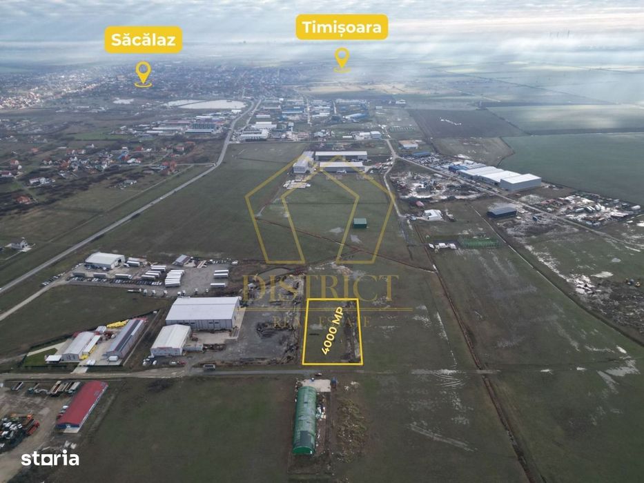 Teren industrial 4.000 mp, parcelabil, POT 80% I Săcălaz