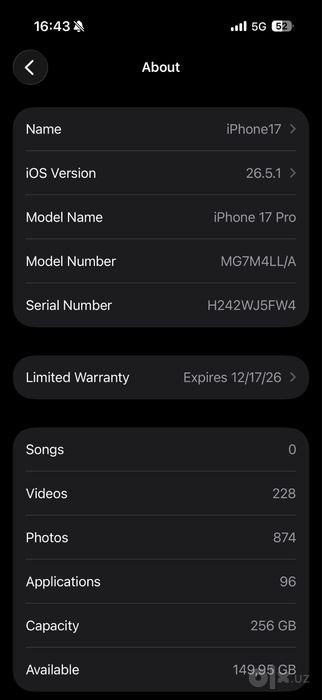 iphone 17 pro 256gb