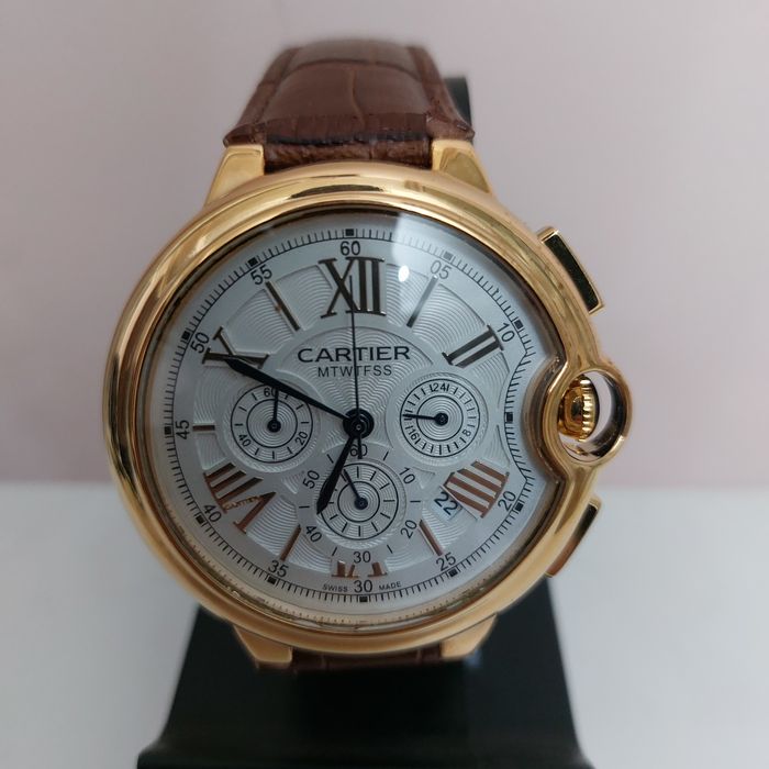 Наручные мужские часы кожаный ремешок, батарейка