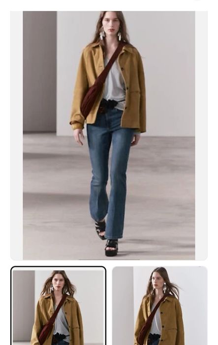 Естествен велур яке Zara