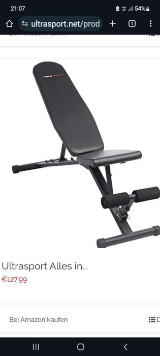 Suport bara ultrasport cu banca reglabila si greutati