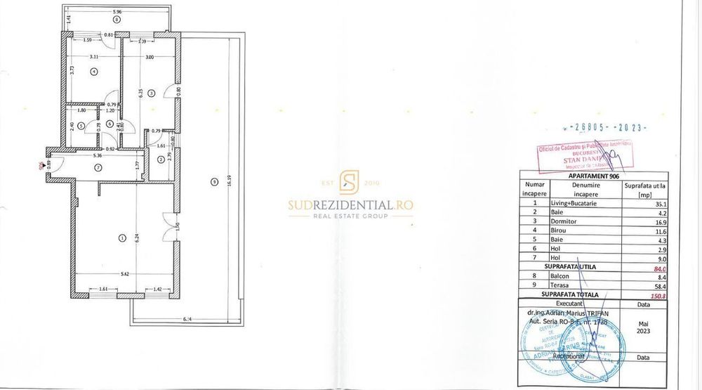 Apartament 3 camere, 84 mp + terasa de 58 mp, finalizat, Soseaua Salaj