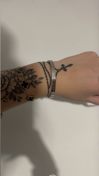 Сребриста Гривна Cartier+подарък обици