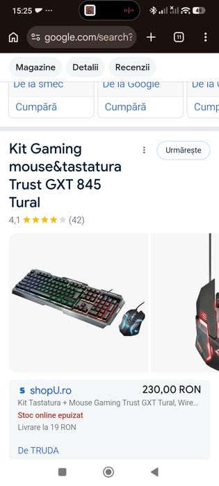 Tastatură Gaming Trust GXT 845 Tural - Doar tastatura, Stare bună