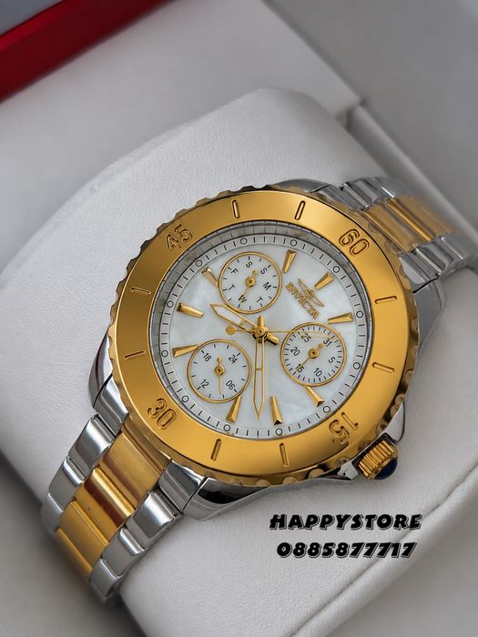 INVICTA Mother of pearl silver/gold white dial 38 mm, Инвикта нов дамски часовник