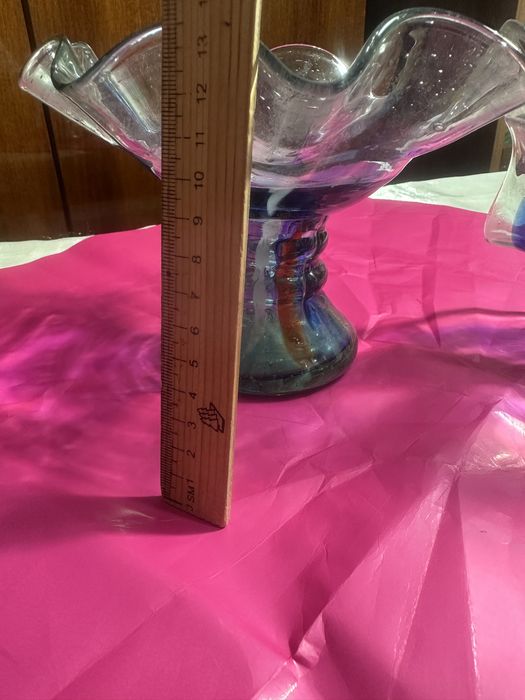 Ваза конфетница стекло цветное стекло