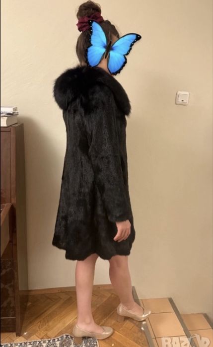 Норка палто, шуба с яка от лисица