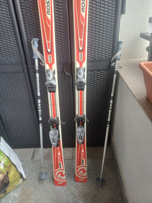 Schiuri alpine Rossignol Edge, lungime de 160 cm, bonus bețe!