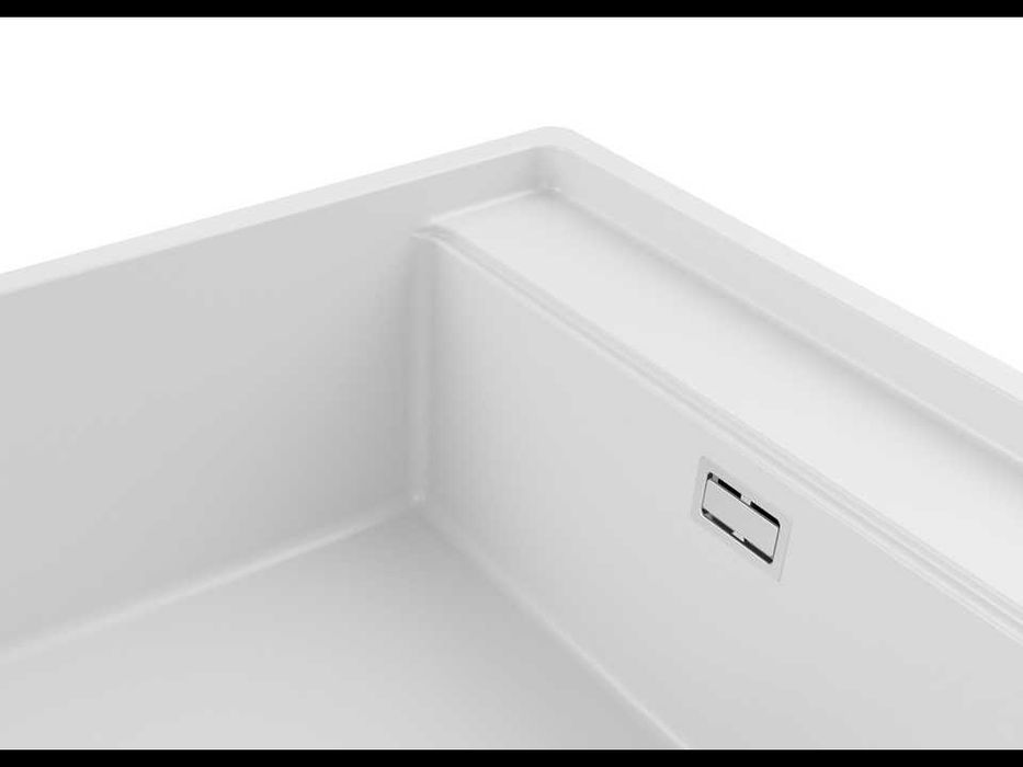 Бяла кухненска мивка за вграждане под плот Берген 60 Low 560x530 мм