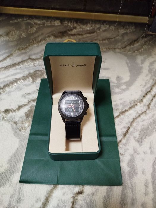 Часы ALFAJR для мужчин, с кожаным ремешком