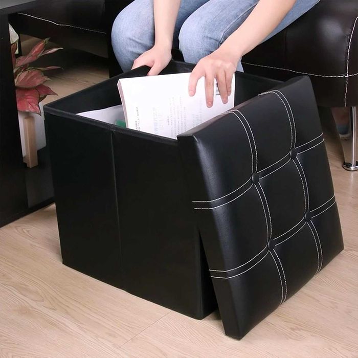 Табуретка 3в1 тайник, стол, и домашна стълба - сиво или черно