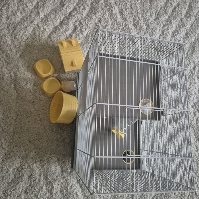 Cușcă hamsteri (3 niveluri) + Pachet complet accesorii, hrană și fân