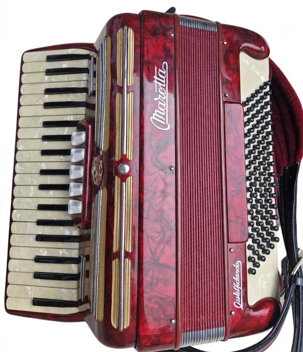 Acordeon Italian Marotta cu 96 bași rosu