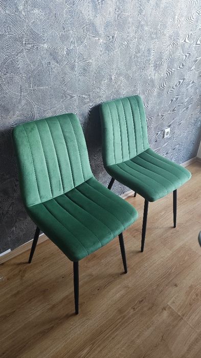 Столове зелени плюш уникално удобни + подарък плюшени зелени пердета