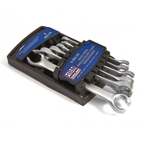 Комплект ключове за спирачни тръбички, 8-19 мм 5 части, hbm machines