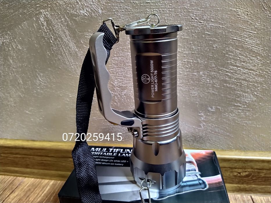 Lanterna Led, CREE XM-L T6, 4 Moduri de Iluminare, 3 Acumulatori