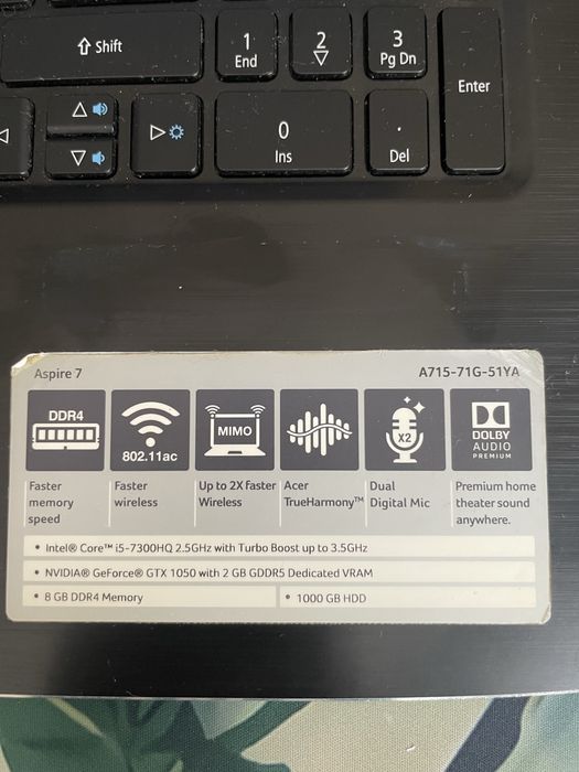 Продам ноутбук Acer Aspire 7