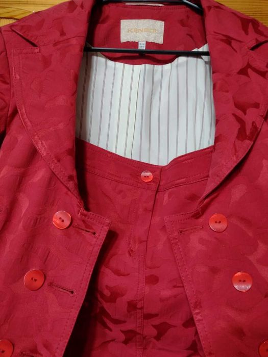 Уникален Костюм на "КENSOL"- САКО двуредово + ПОЛА ! НОВ! №46