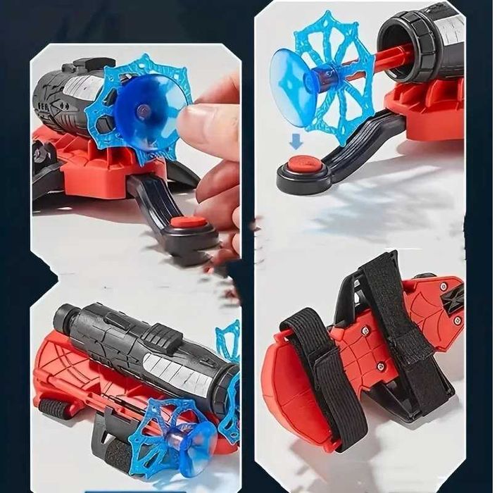 Jucarie Spider-Man lansator cu sageti ventuze panza paianjen