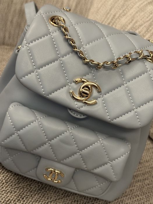 Раница светло синя Chanel