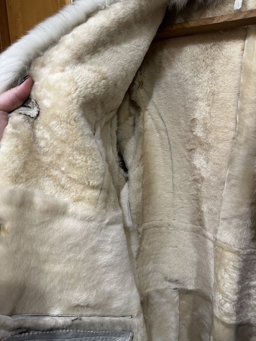 Дубленка с заячьим воротником