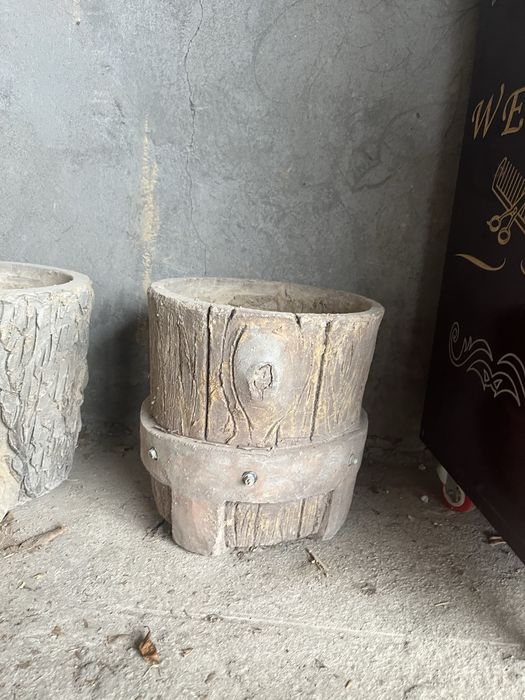 Декоративный горшок из бетона