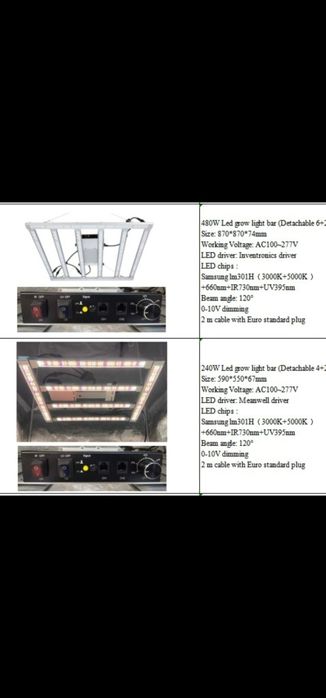 Led grow lamps cu controler si Uv