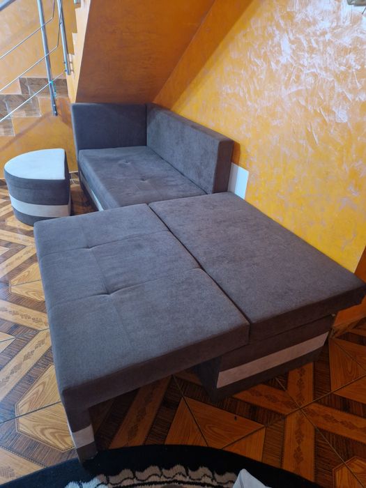 Colțar maro  extensibil + tamburel