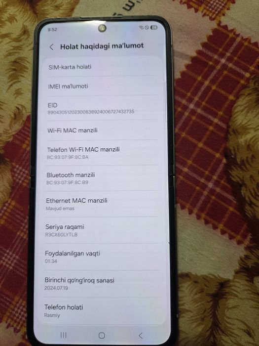 Samsung Flip 6 . 256 gb tiniq holatda