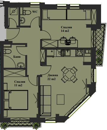3-стаен в София-Банишора площ 91 цена 208173