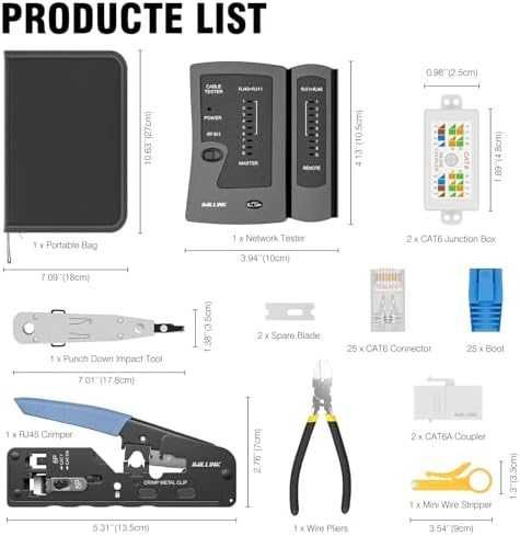 Нов Комплект RJ45 кримпер с тестер, Cat6/Cat6a конектори и куплери
