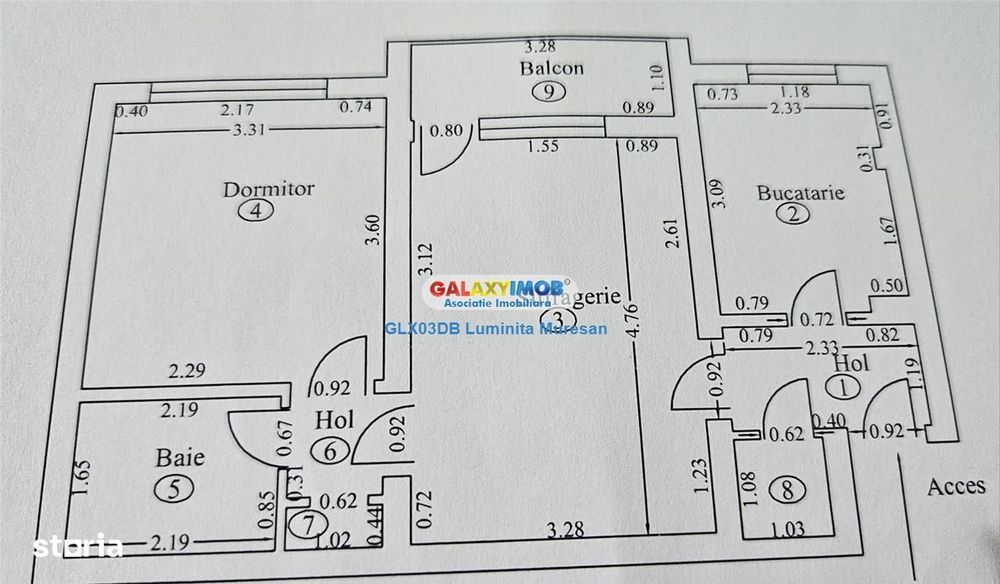 Vanzare apartament 2 camere semidecomandat Aleea Trandafirilor
