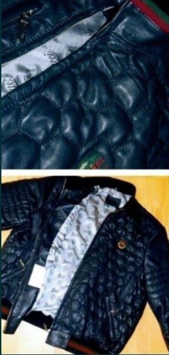 Geaca piele naturala 100%,Italia,logo metalic auriu,saculet, etichetă