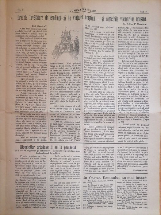 Ziar vechi colectie Lumina Satelor, Oastea Domnului 1930 Iosif Trifa