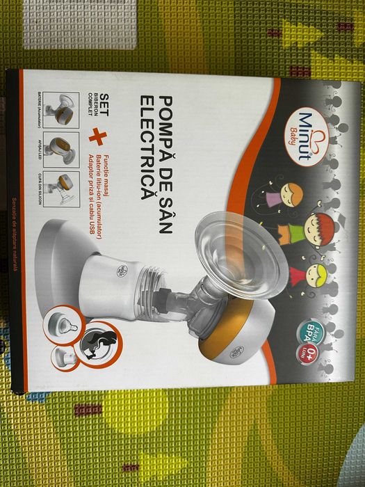 Pompa san electrica Minut Baby cu biberon, acumulator si cablu USB