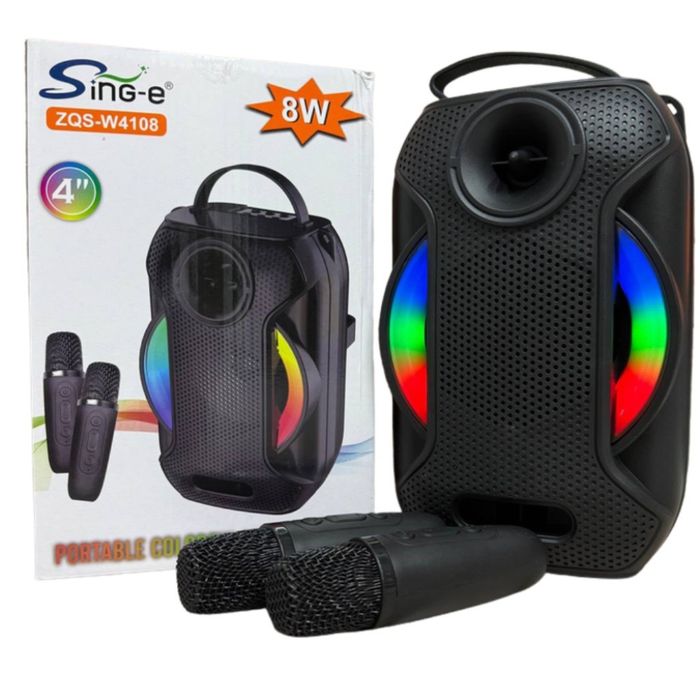 Преносима Bluetooth караоке колона ZQS-W4110 с 2 безжични микрофона
