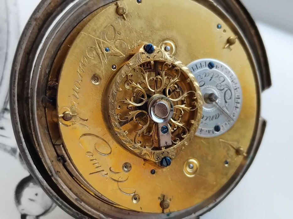 На търг от 1 EUR!  Джобен часовник с будилник, швейцария 1780 г.