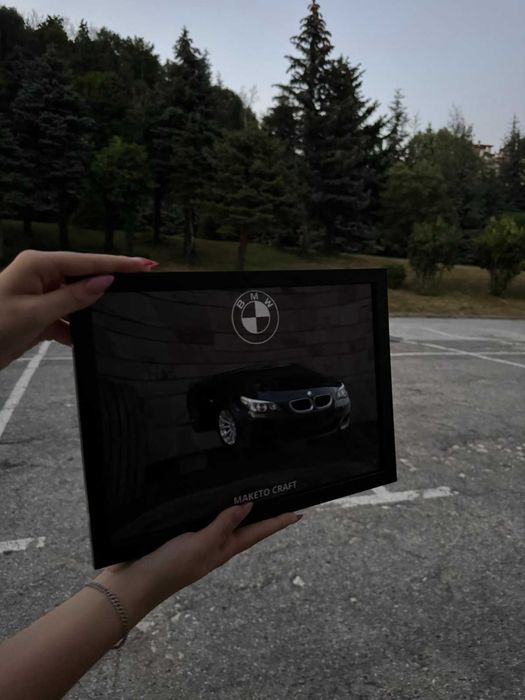 3D Макет на Вашата Кола в Декоративна Рамка – Уникален Персонализиран