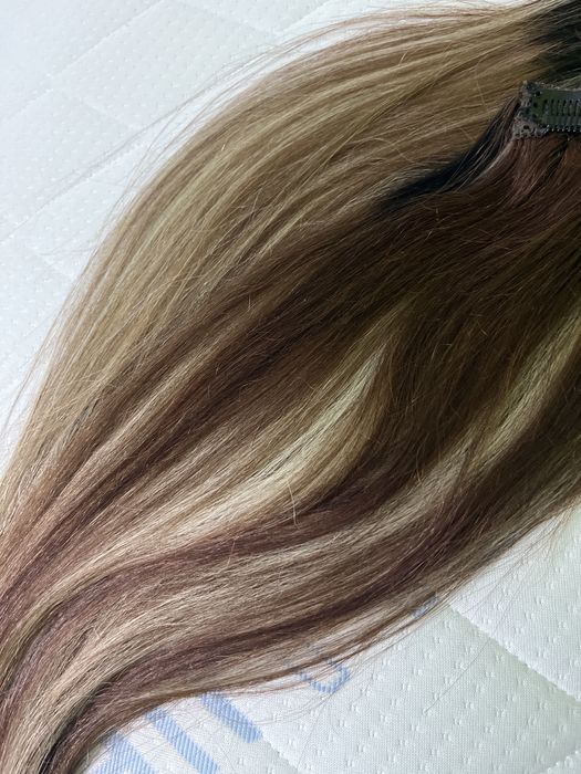 65см дължина естествена треса на щипки