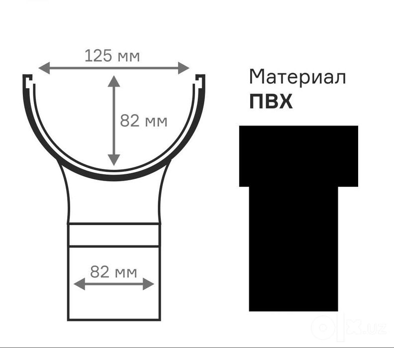 Водосточка пластик Колено трубы 135 Polivent125/82 Коричневый