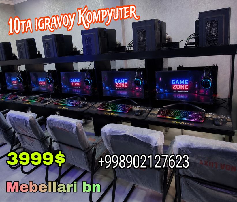 Yangi Game Club uchun 10ta igravoy kompyutrlar Mebellari bn sotiladi
