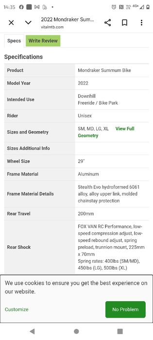 Mondraker Summum  Downhill cadru S