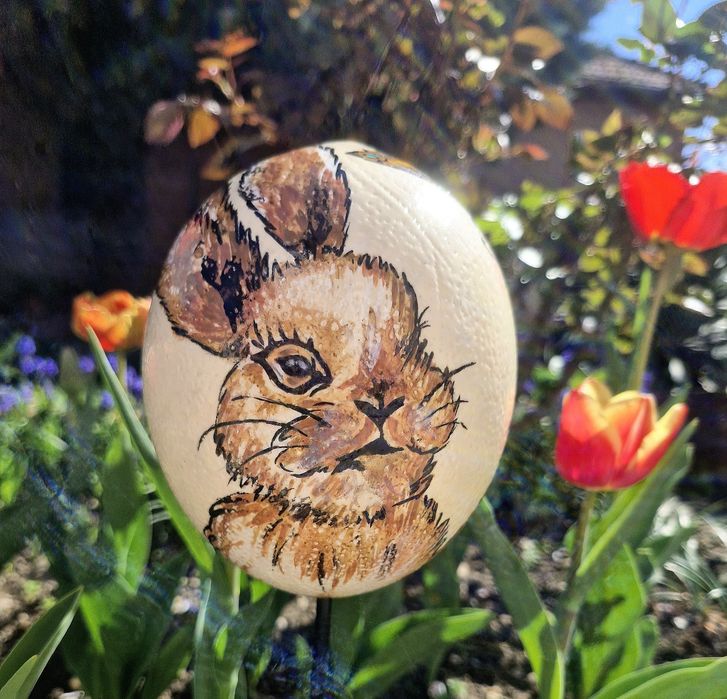 Ou de struț pictat manual