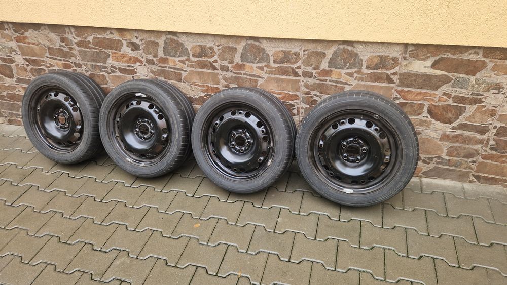 Jante R15 ( 5x100 )originale VW skoda + cauciucuri de vara 195/50/ R15