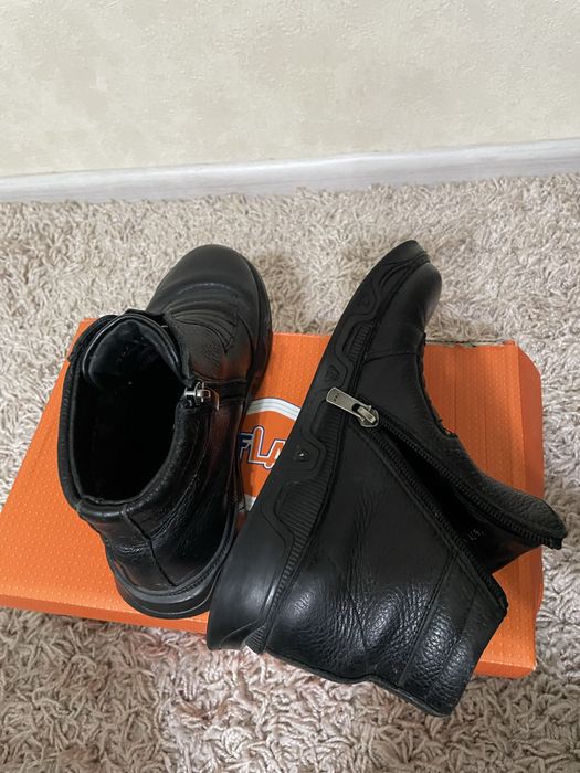 Черные Кожаные сапоги