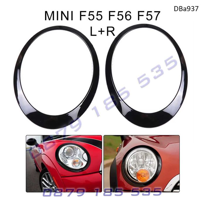 Хром черни лайсни вежди фарове MINI F55 F56 2007 - 2015 ляв десен ринг